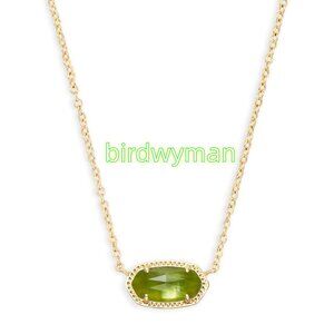 Elisa Gold Pendant Necklace in Peridot Illusion